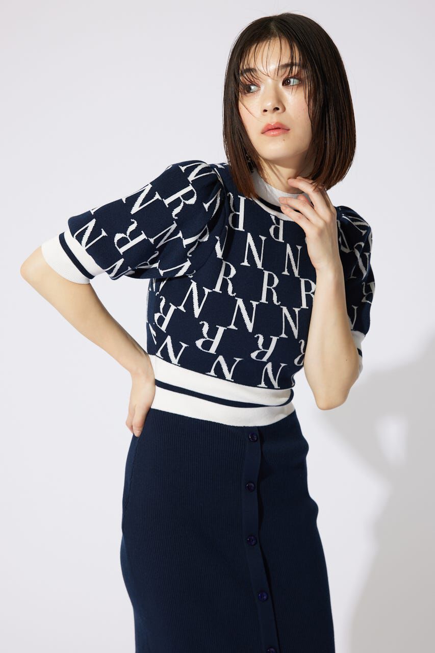 rienda「2WAYRロゴラインニットワンピース」|ワンピース|