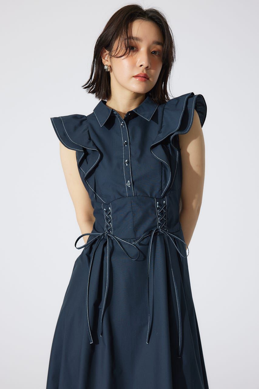 rienda「レースアップフリルワンピース」|ワンピース|