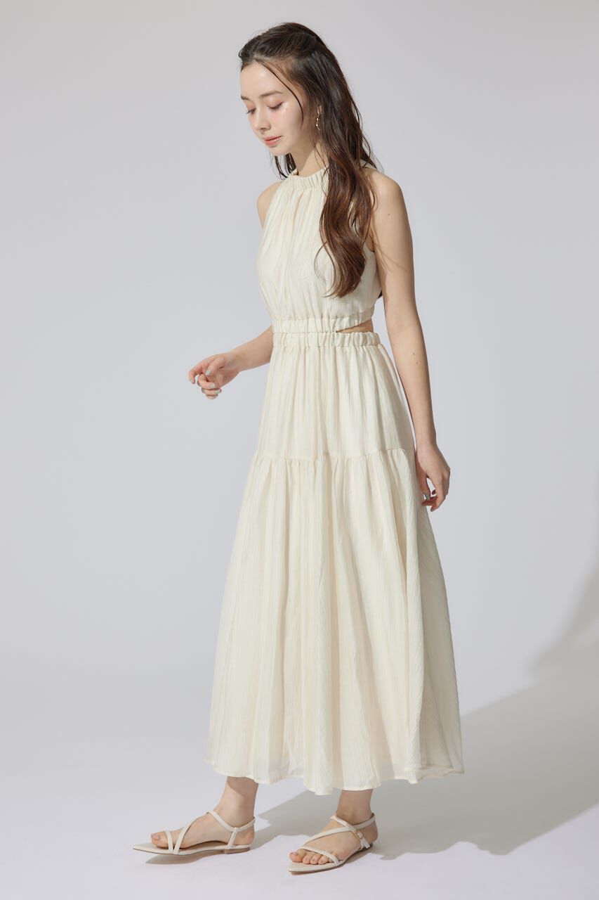 rienda「ホルターネックギャザーフレアワンピース」|ワンピース|