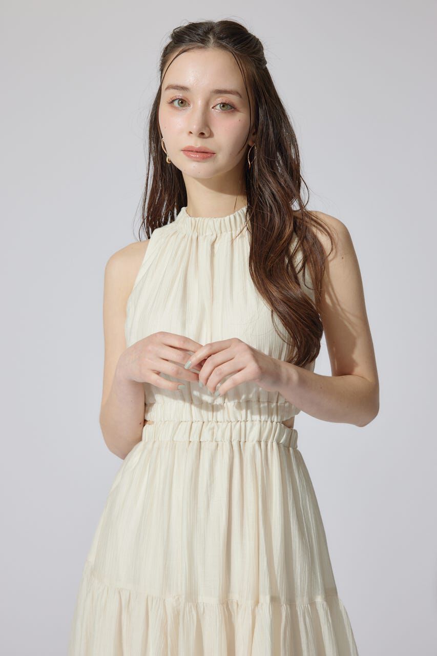 rienda「ホルターネックギャザーフレアワンピース」|ワンピース|