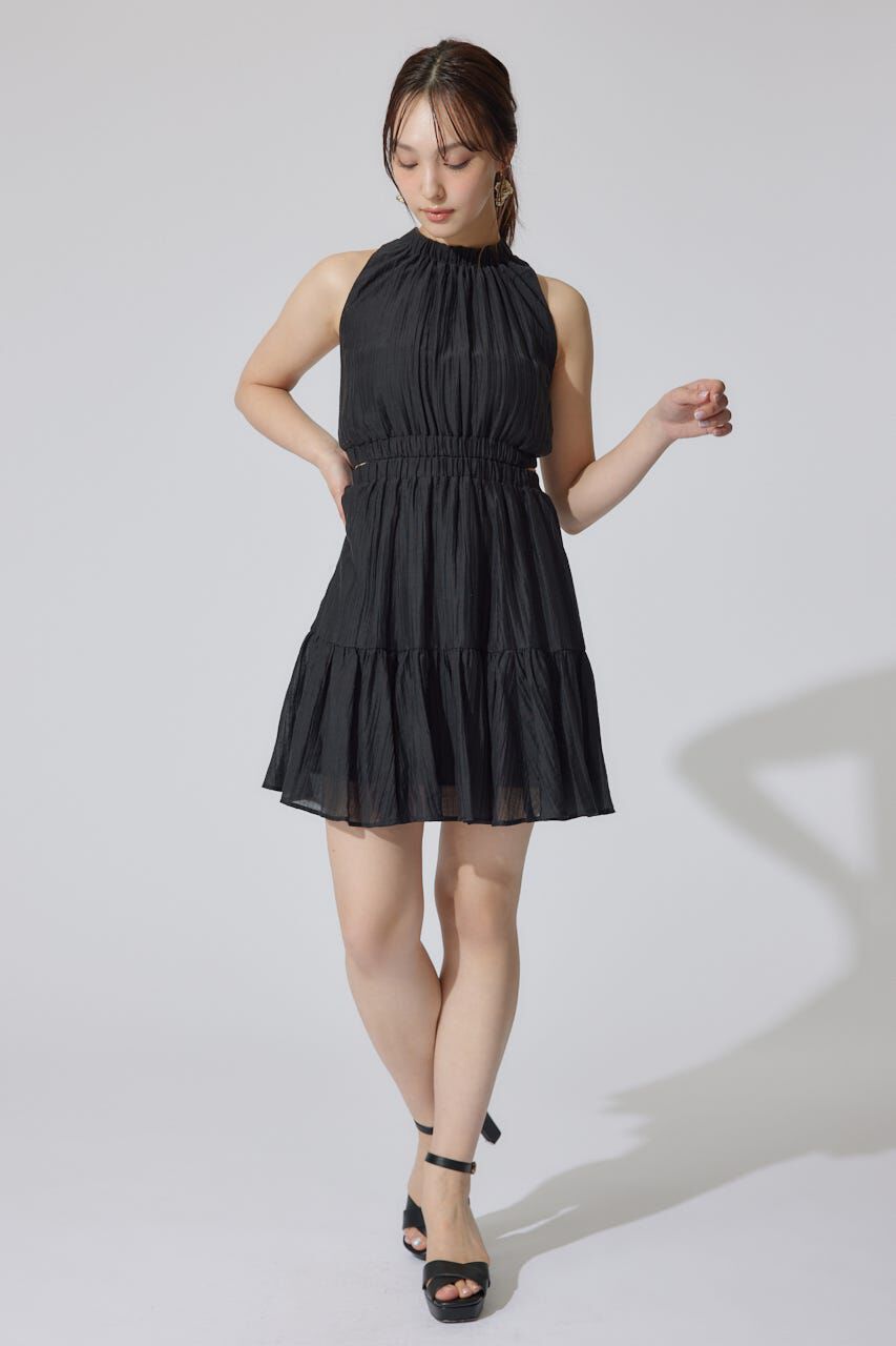 rienda「ホルターネックギャザーミニフレアワンピース」|ワンピース|