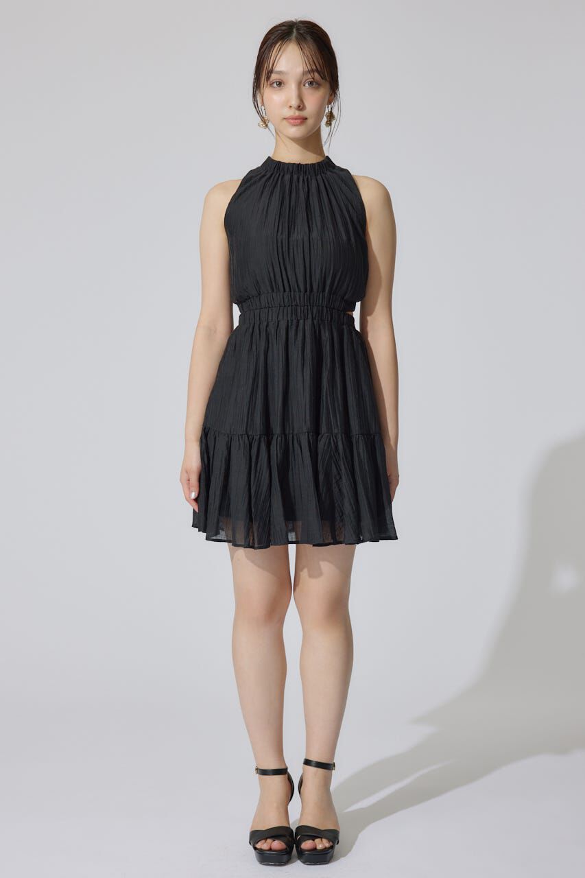 rienda「ホルターネックギャザーミニフレアワンピース」|ワンピース|