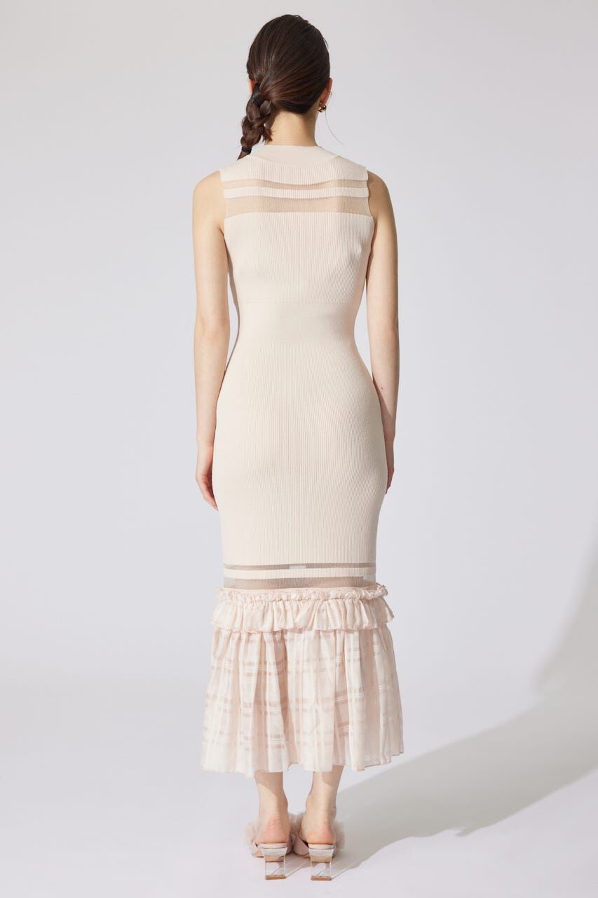 rienda「ティアードフリルシアーマーメイドニットワンピース」|ワンピース|