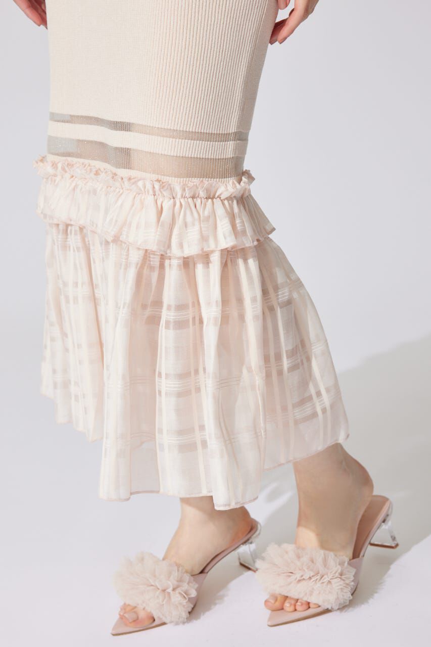 rienda「ティアードフリルシアーマーメイドニットワンピース」|ワンピース|