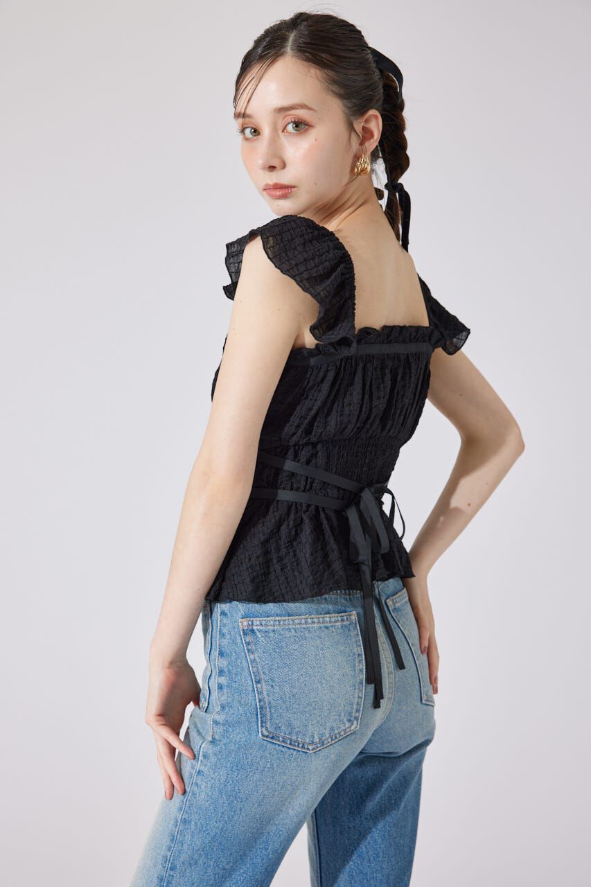 rienda「フリルギャザートップス」|シャツ・ブラウス|