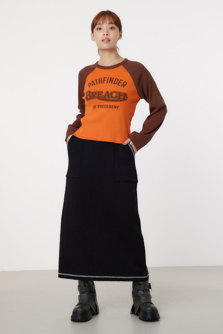 RODEO CROWNS「スウェットライクカラーステッチニットスカート」|その他|