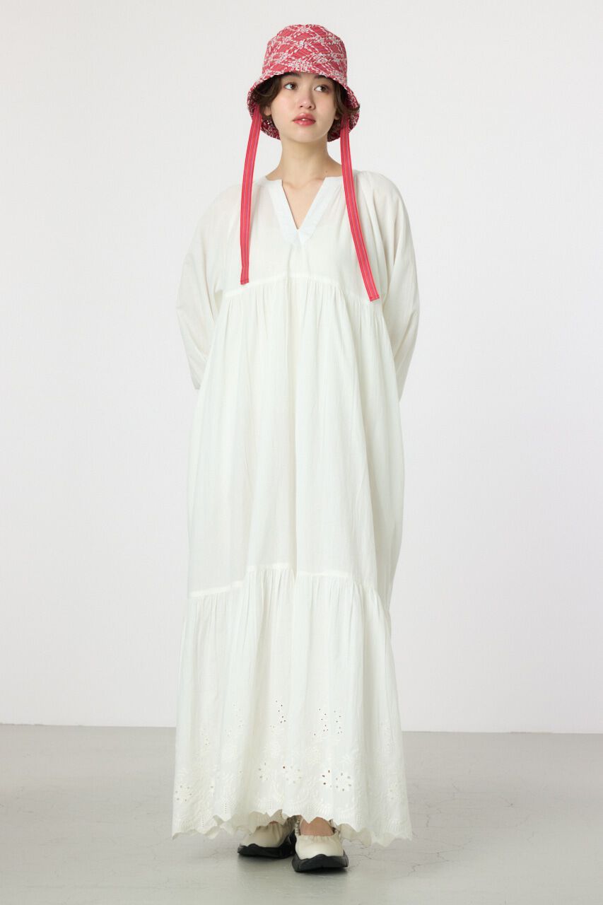 RODEO CROWNS「コットンレーススカラップワンピース」|ワンピース|O/WHT1
