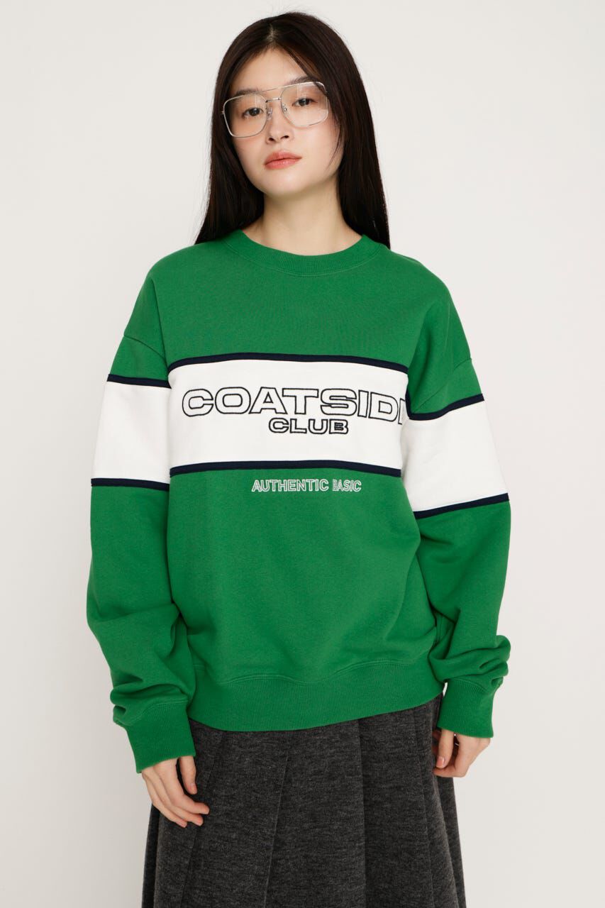 SLY「BLOCKING LINE LOGO SW トップス」|パーカー|GRN