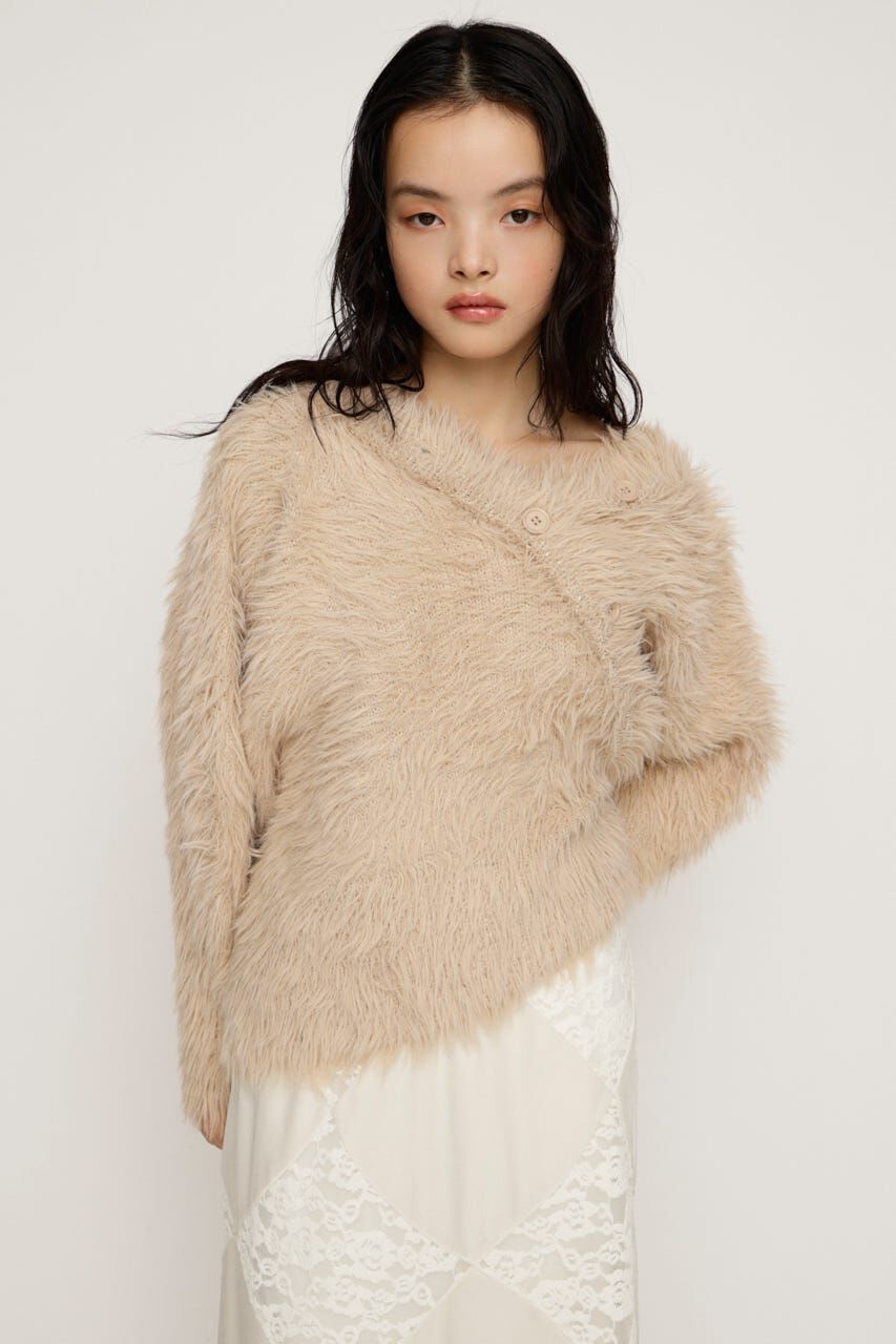 SLY「BIG SHAGGY BUTTON RIB トップス」|ニット・セーター|