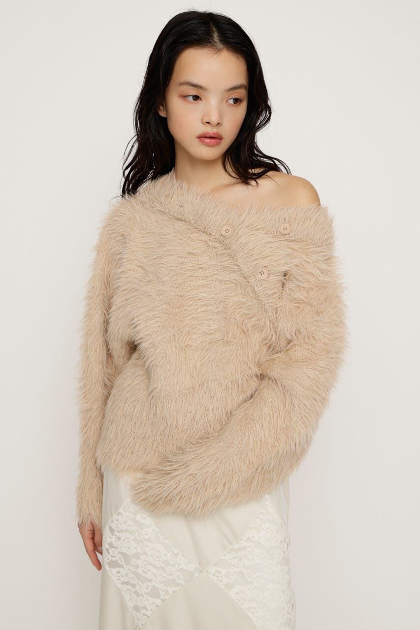 SLY「BIG SHAGGY BUTTON RIB トップス」|ニット・セーター|