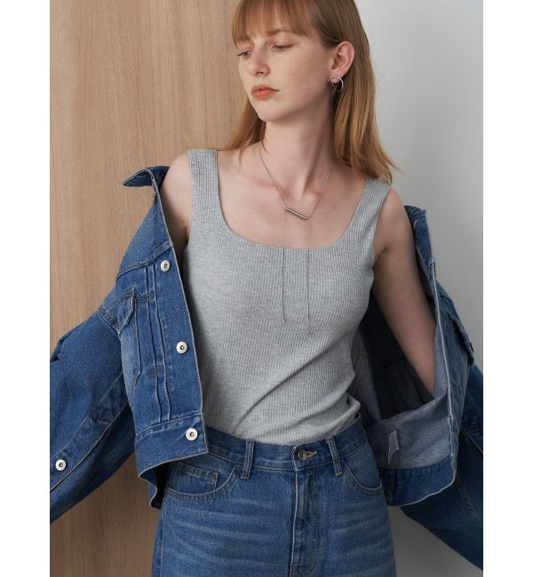 ELENDEEK「SQUARE NECK PAD TANK TOP」|タンクトップ|