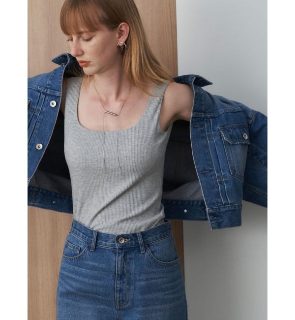 ELENDEEK「SQUARE NECK PAD TANK TOP」|タンクトップ|