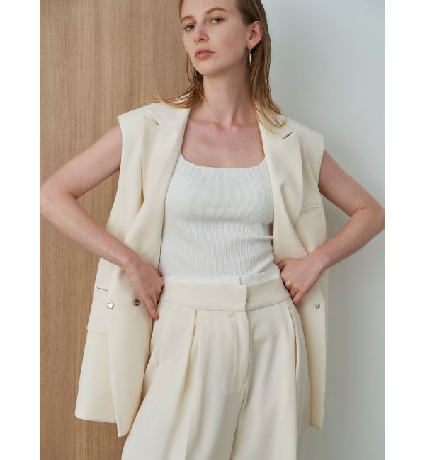 ELENDEEK「SQUARE NECK PAD TANK TOP」|タンクトップ|