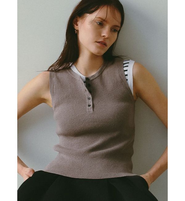 ELENDEEK「HENRY NECK RIB KT」|タンクトップ|ブラウン