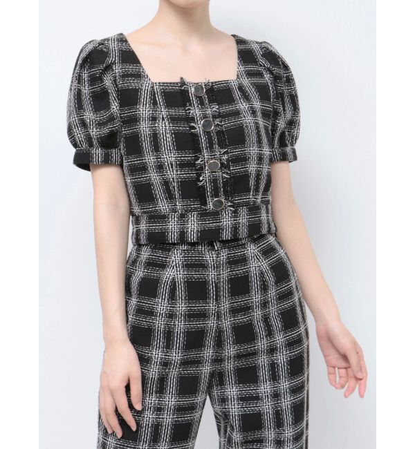 RESEXXY「ツイードコンパクトブラウス【セットアップ着用可能】」|シャツ・ブラウス|