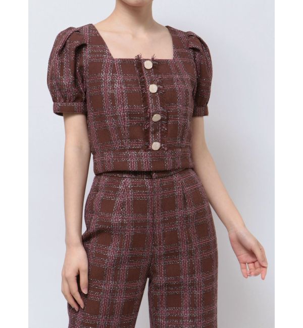 RESEXXY「ツイードコンパクトブラウス【セットアップ着用可能】」|シャツ・ブラウス|