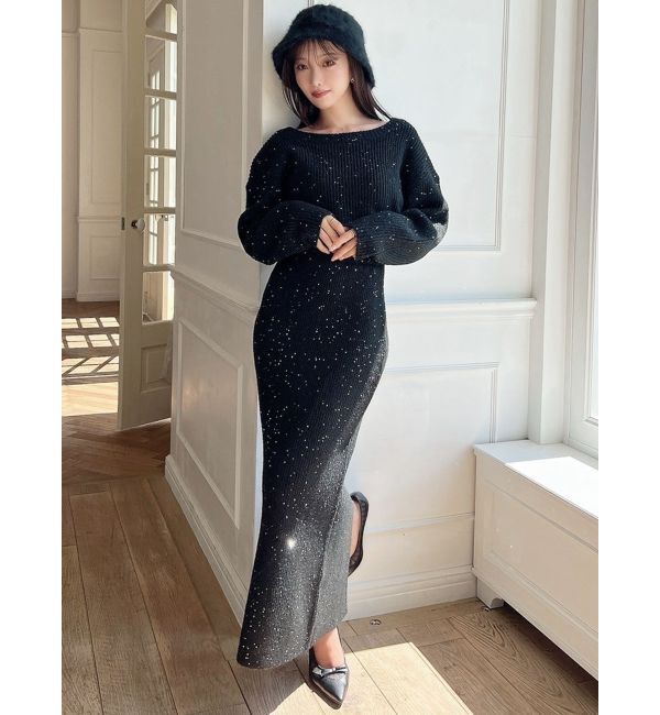 RESEXXY「グリッターIラインニットスカート【セットアップ着用可能】」|スカート|