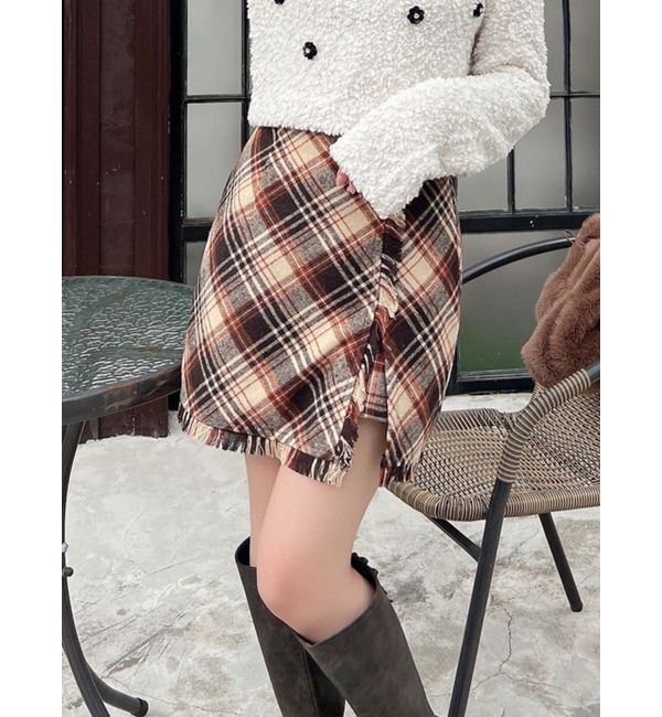 RESEXXY「フリンジラップミニスカート」|スカート|ブラウン