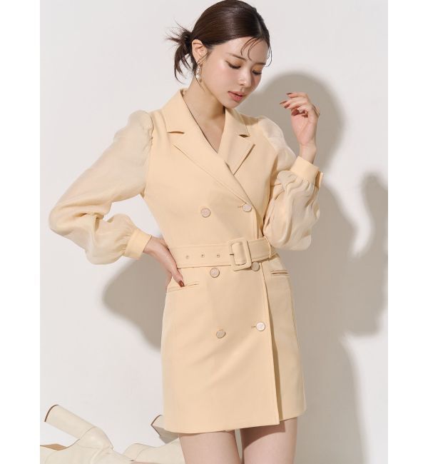 RESEXXY「スリーブシアーミニワンピース」|ワンピース|