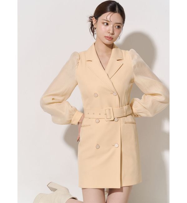 RESEXXY「スリーブシアーミニワンピース」|ワンピース|