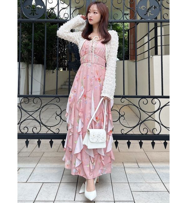 RESEXXY「【memorif.】フラワーラッフルアンサンブルキャミワンピース」|ワンピース|