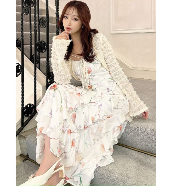 RESEXXY「【memorif.】フラワーラッフルアンサンブルキャミワンピース」|ワンピース|