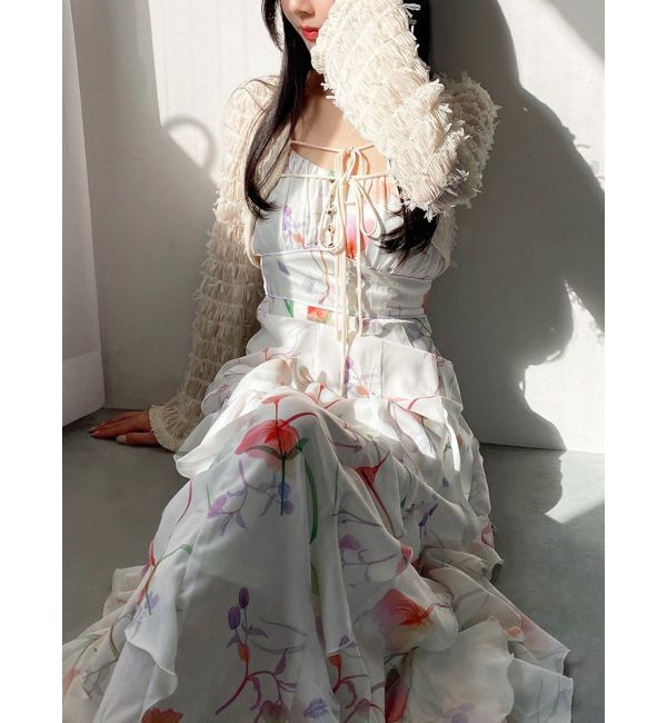 RESEXXY「【memorif.】フラワーラッフルアンサンブルキャミワンピース」|ワンピース|