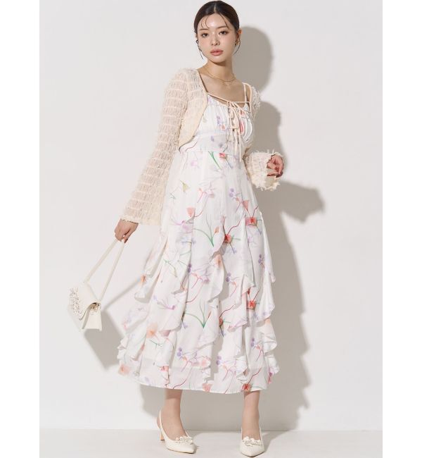 RESEXXY「【memorif.】フラワーラッフルアンサンブルキャミワンピース」|ワンピース|