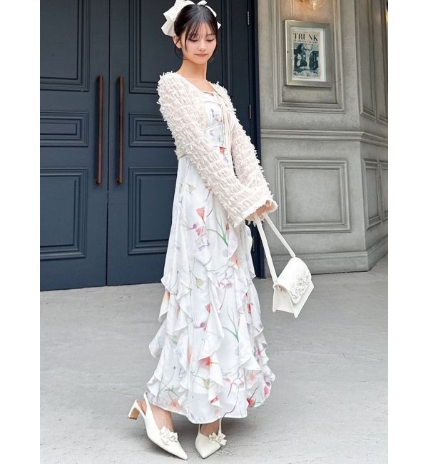 RESEXXY「【memorif.】フラワーラッフルアンサンブルキャミワンピース」|ワンピース|