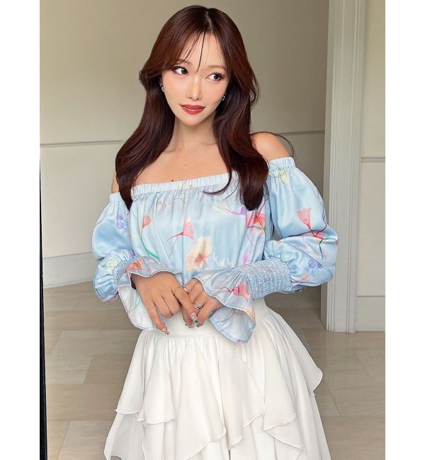 RESEXXY「【memorif.】フラワークロップドオフショルブラウス」|シャツ・ブラウス|