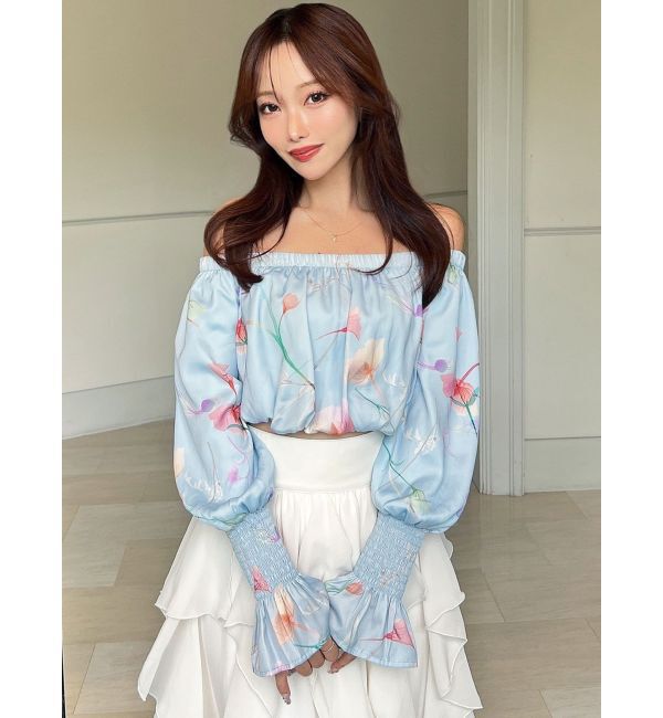 RESEXXY「【memorif.】フラワークロップドオフショルブラウス」|シャツ・ブラウス|