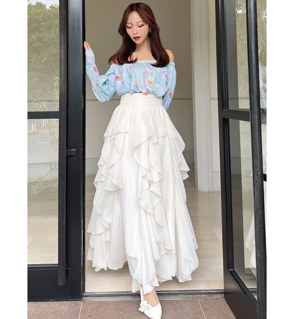 RESEXXY「【memorif.】フラワークロップドオフショルブラウス」|シャツ・ブラウス|