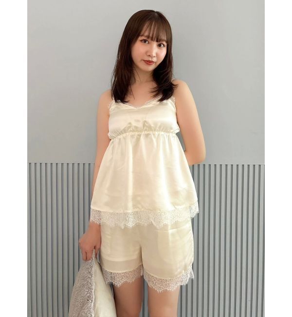 dazzlin「【吉田朱里】シルクランジェリーライクショートパンツ」|ルームウェア|