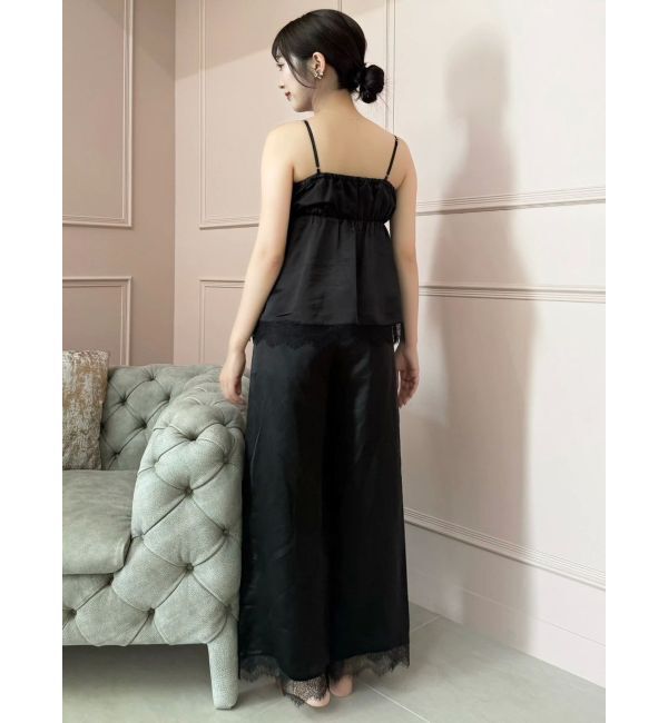 dazzlin「【吉田朱里】シルクランジェリーライクロングパンツ」|ルームウェア|