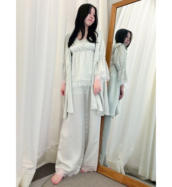 dazzlin「【吉田朱里】シルクランジェリーライクロングパンツ」|ルームウェア|