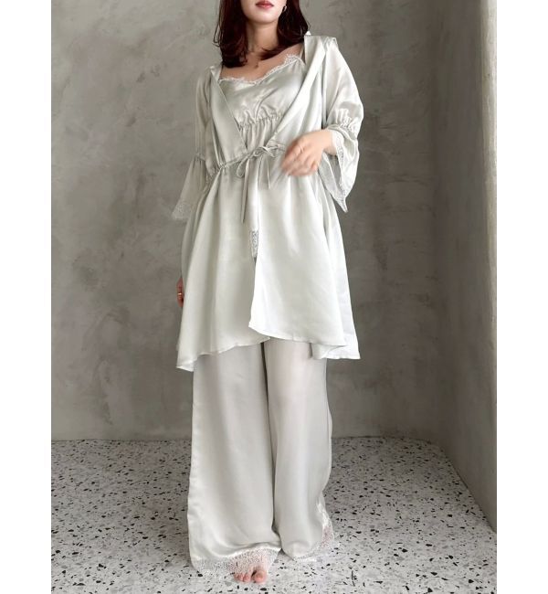 dazzlin「【吉田朱里】シルクランジェリーライクロングパンツ」|ルームウェア|