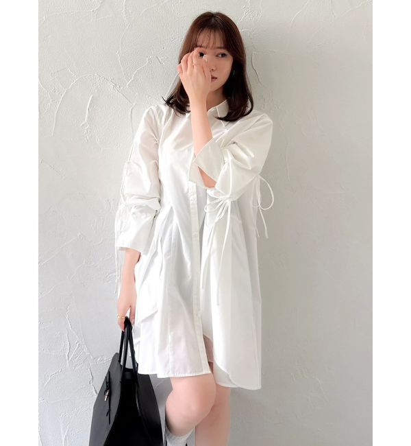 dazzlin「シャツイレフレアミニワンピース」|ワンピース|