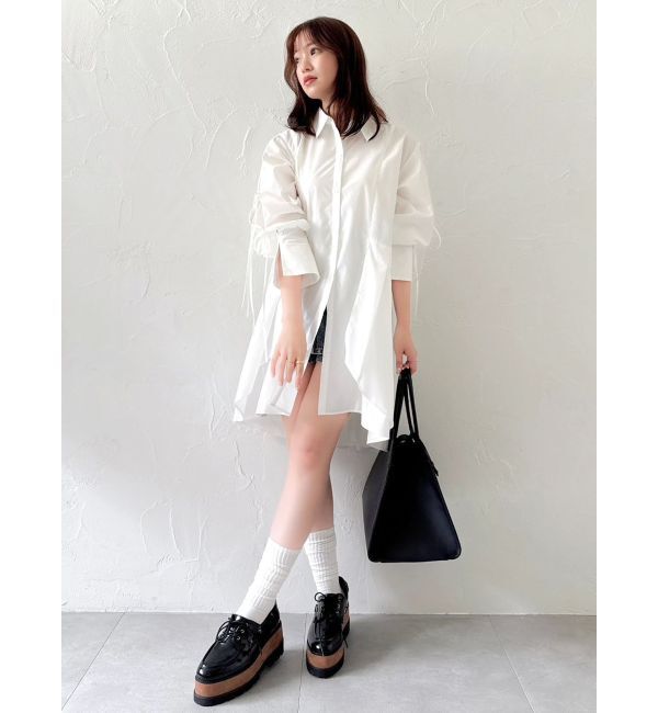 dazzlin「シャツイレフレアミニワンピース」|ワンピース|