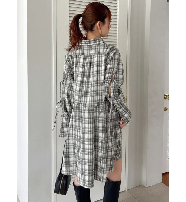 dazzlin「シャツイレフレアミニワンピース」|ワンピース|