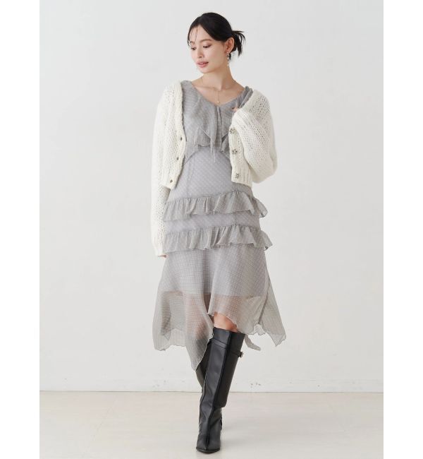 MERCURYDUO「ローゲージデザインボタンカーディガン」|カーディガン|