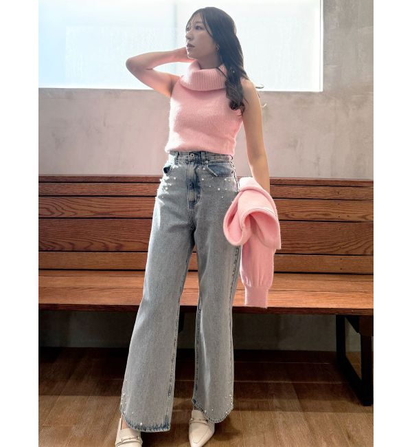 MERCURYDUO「パールデニムパンツ」|デニム|