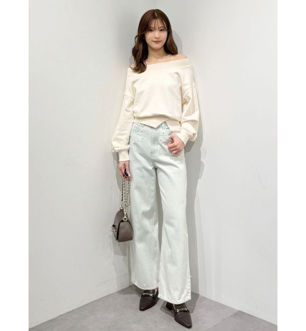 MERCURYDUO「パールデニムパンツ」|デニム|