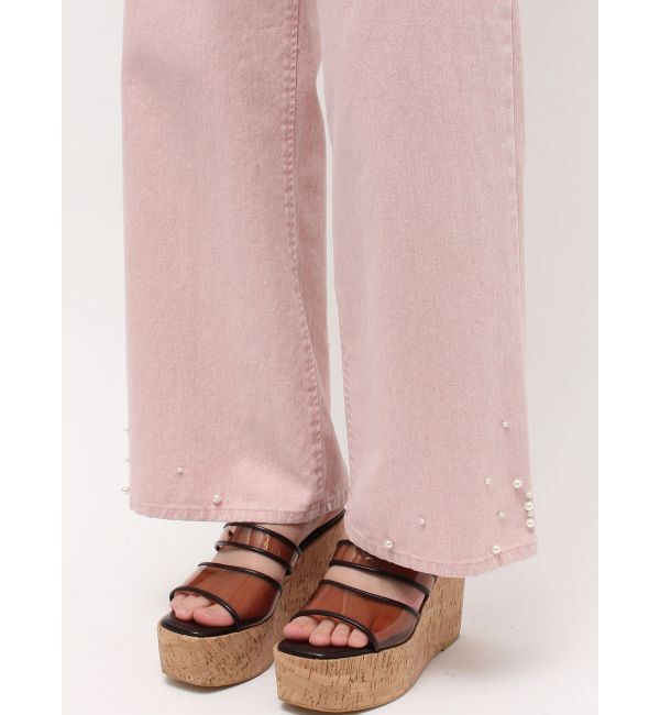 MERCURYDUO「パールデニムパンツ」|デニム|