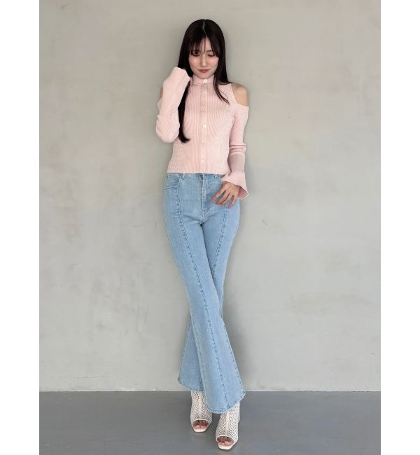 MERCURYDUO「ストレッチブーツカットデニムパンツ」|デニム|