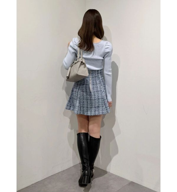 MERCURYDUO「異素材レースフリルニット」|ニット・セーター|