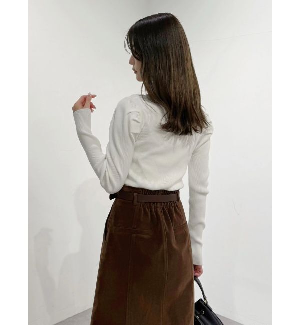 MERCURYDUO「異素材レースフリルニット」|ニット・セーター|