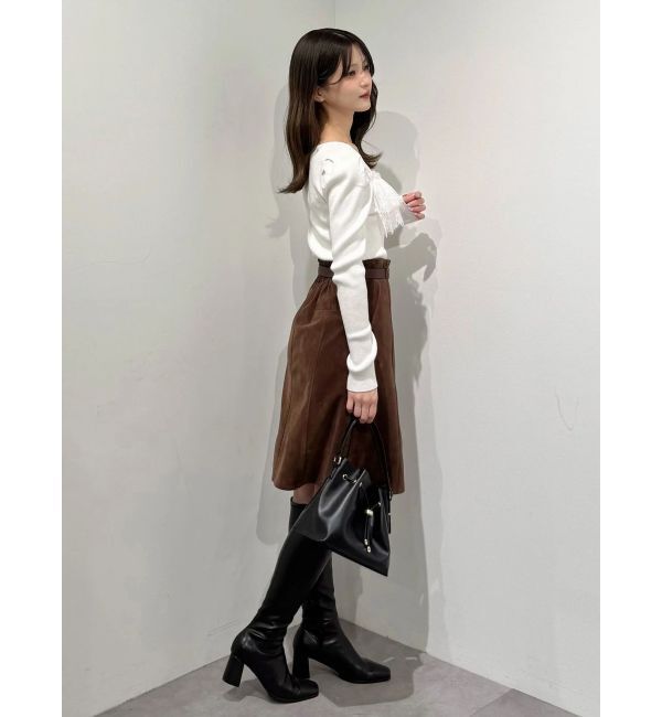 MERCURYDUO「異素材レースフリルニット」|ニット・セーター|