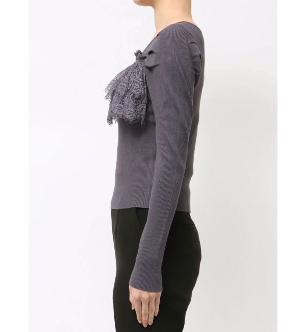 MERCURYDUO「異素材レースフリルニット」|ニット・セーター|