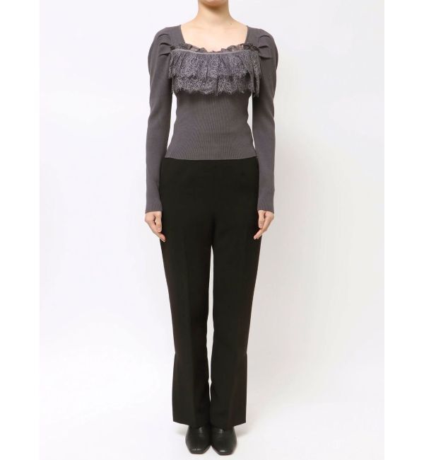 MERCURYDUO「異素材レースフリルニット」|ニット・セーター|