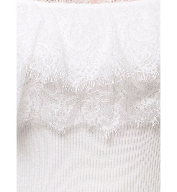 MERCURYDUO「異素材レースフリルニット」|ニット・セーター|
